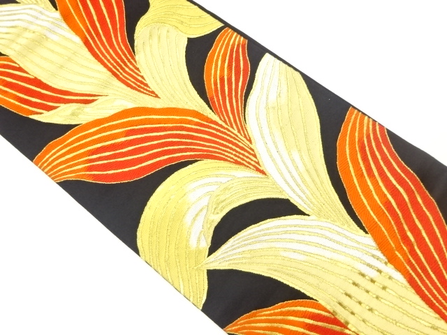 JAPANESE FUKURO OBI / WOVEN LEAVES / BY HATTORI ORIMONO